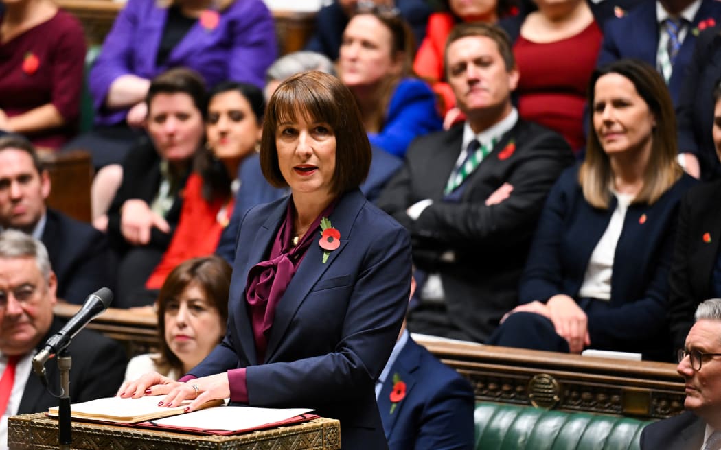 Britain's Chancellor of the Exchequer Rachel Reeves presents the annual budget statement in the House of Commons in London on October 30, 2024.