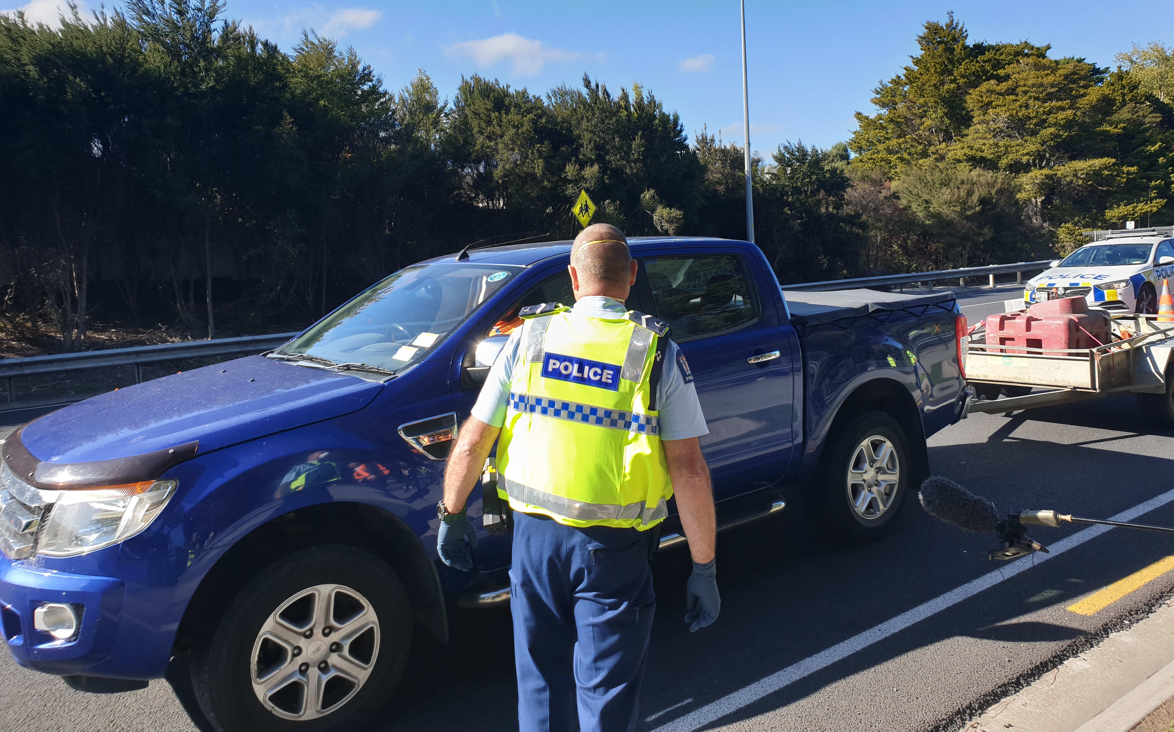 Police checkpoint on SH1 in Warkworth, north of Auckland