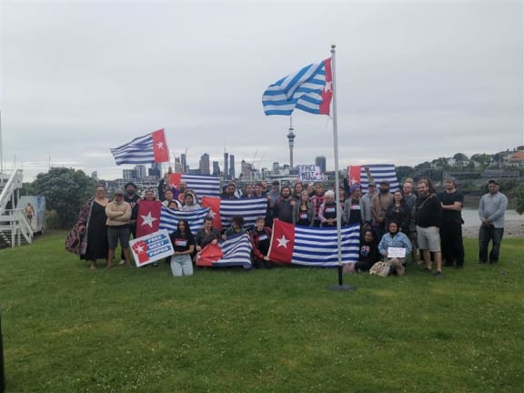 Morning Star Flag Raising in Auckland, 1st December 2023.