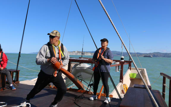 Crew on board the Waka Hourua, Tairawhiti.