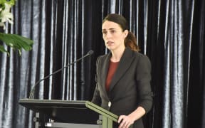 Prime Minister Jacinda Ardern at the ceremony marking the 40th anniversary of the Erebus disaster.