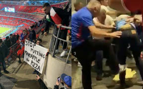 Italian and English football fans reacted in different ways at Wembley Stadium.