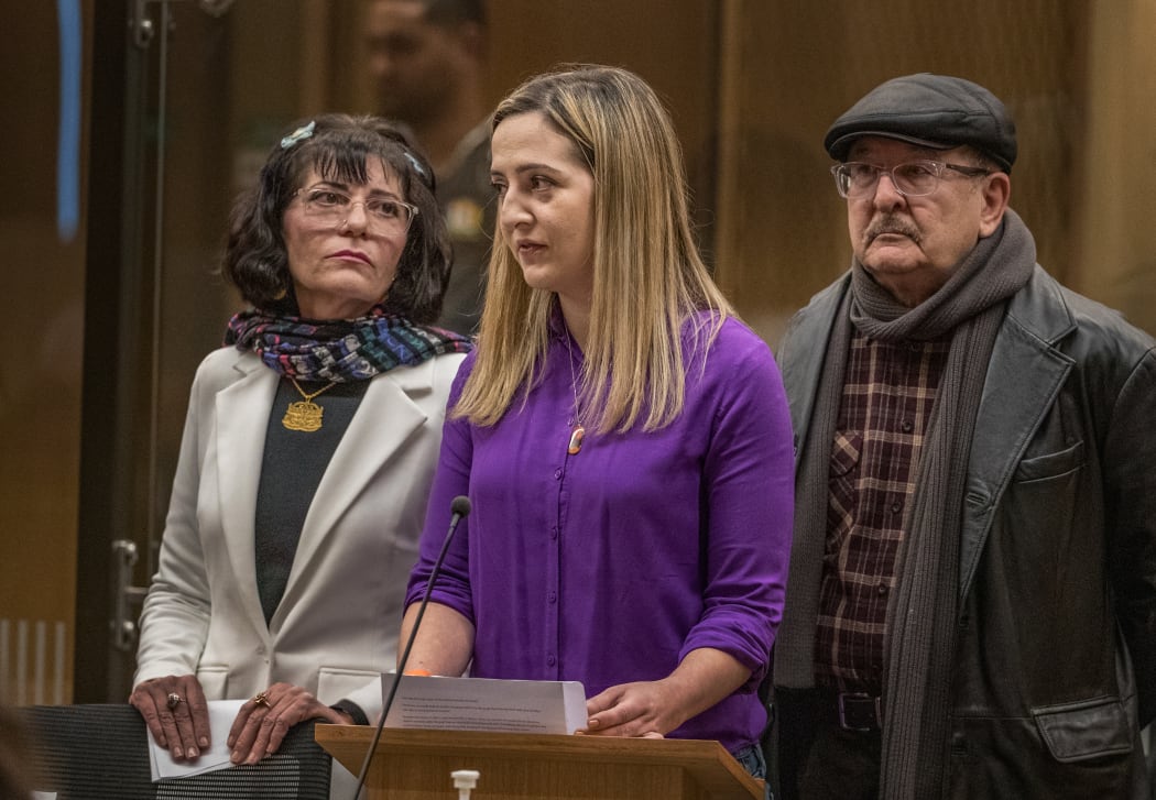 Aya Al-Umari - victim impact statement.

PHOTO: JOHN KIRK-ANDERSON

Sentencing for Brenton Tarrant on 51 murder, 40 attempted murder and one terrorism charge.