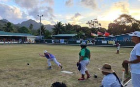 Bowls action at the 2020 Cook Islands Games.