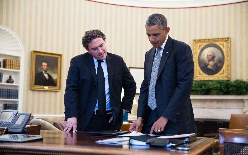 Cody Keenan with Barack Obama