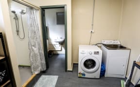 The bathroom and laundry at Manaaki Tangata, a space for homeless in downtown Auckland