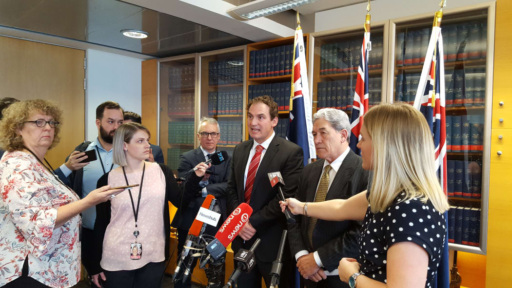 Police Minister Stuart Nash and NZ First leader Winston Peters discuss the allocation of 1800 police that came out of a coalition deal.