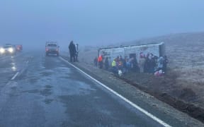 A bus crash involved tourists on State Highway 8 in the Mackenzie District on 18 July, 2024.