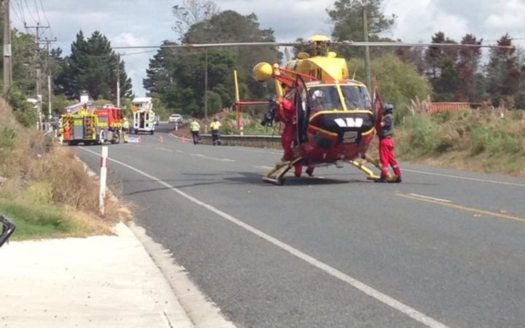 The scene of the crash on SH16.