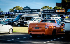 Melbourne, Australia - January 02, 2020: A back view of Holden Magnum SV6 parking near the San Remo beach, brand in Australia and New Zealand