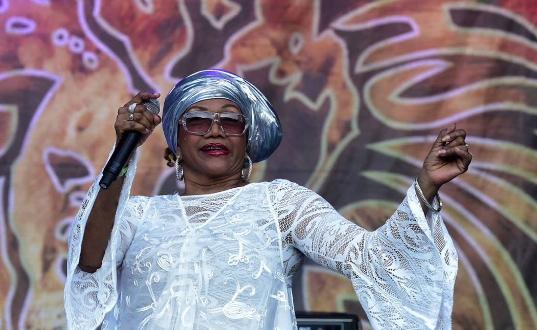 Jamaican singer Marcia Griffiths performs during the Rototom Sunsplash European Reggae Festival in Benicassim, Castellon province, on August 13, 2016. - The Rototom Sunsplash European Reggae Festival runs from August 13 to 20 in Benicassim. (Photo by JOSE JORDAN / AFP)