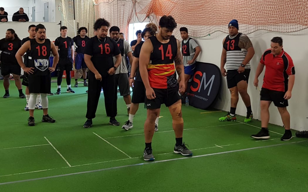 Abraham Papalii was among 30 players at an NFL training camp in Auckland.