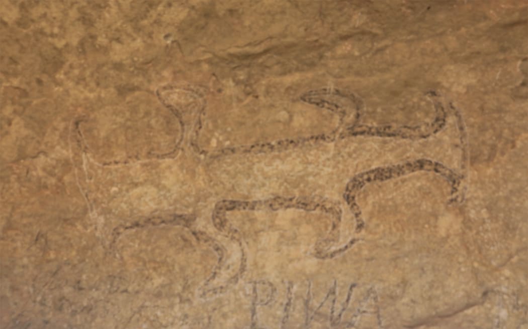 rock art in a limestone cave