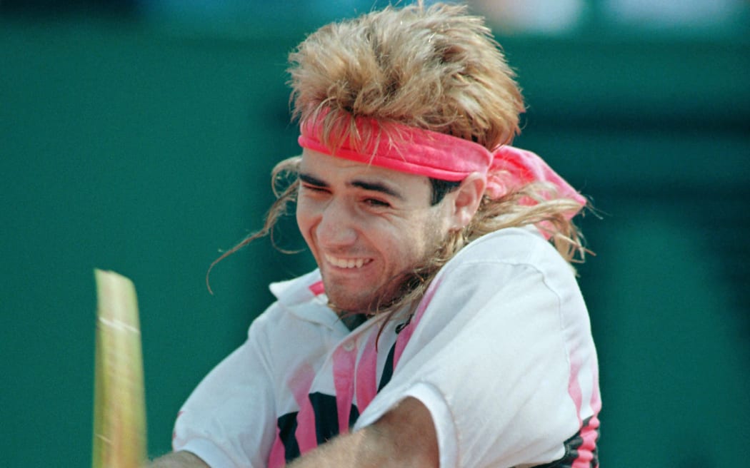 US tennis player Andre Agassi during the French Open in 1990.