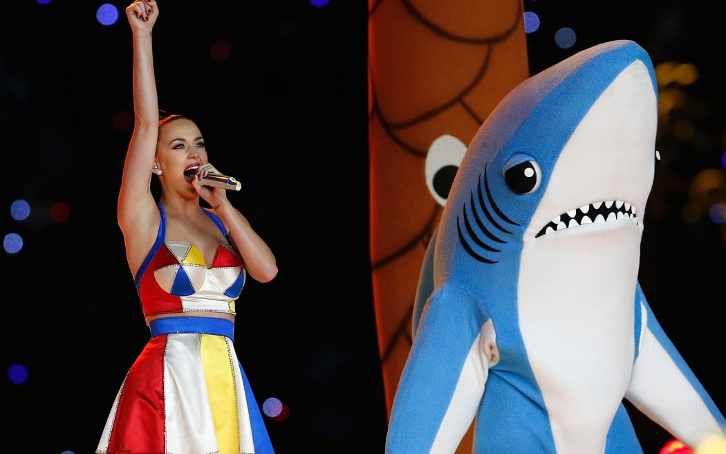 Katy Perry performs onstage during the Pepsi Super Bowl XLIX Halftime Show at University of Phoenix Stadium.