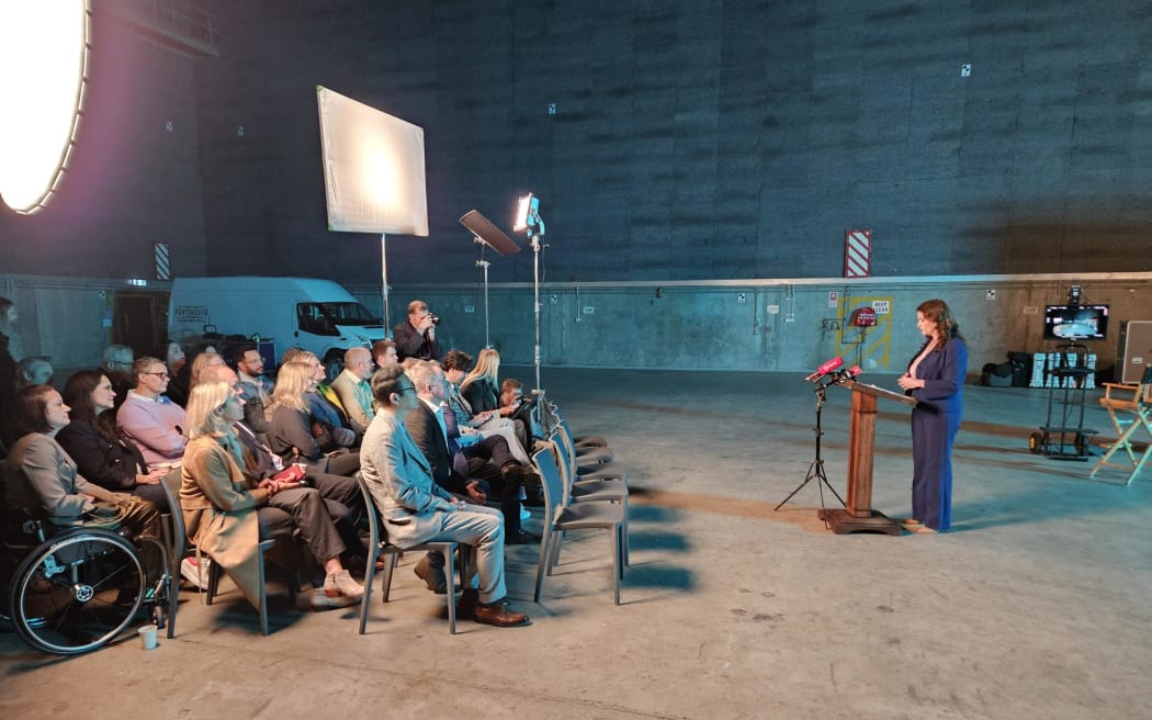 Stone Street Studios in Miramar, where Nicola Willis is announcing film subsidy expansion