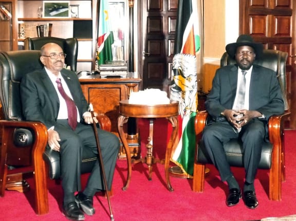 Presidents Omar al-Bashir, left, and Salva Kiir.