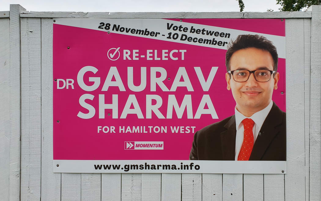 Gaurav Sharma billboard - Hamilton West by-election