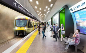 A platform view of the proposed Karangahape Road station (artist's impression)
