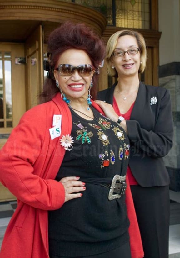 Carmen and Georgina Beyer at Parliament for Carmen's 70th Birthday.