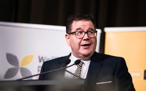 Grant Robertson giving a pre budget speech