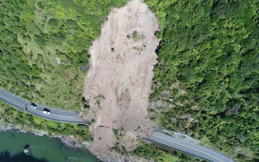 An aerial view of the slip near Woodville.