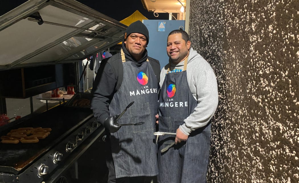 Māori warden Maehe Nuku with Lio Tafoulua at the recent community meeting in Māngere East.