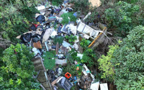 The rubbish is a mix of household garbage and industrial refuse.