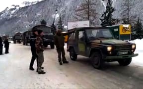 French troops near the site of the avalanche that killed five French Foreign Legionnaires.