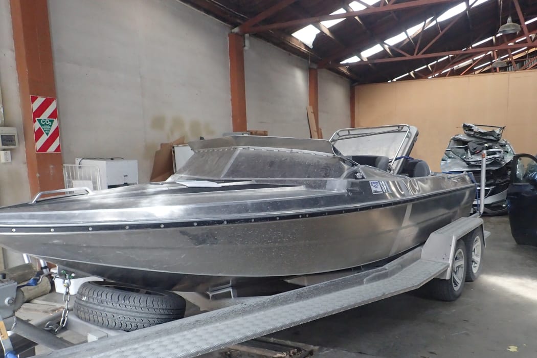 The jet boat involved in a fatal accident on the Hollyford River in Fiordland National Park in March 2019.