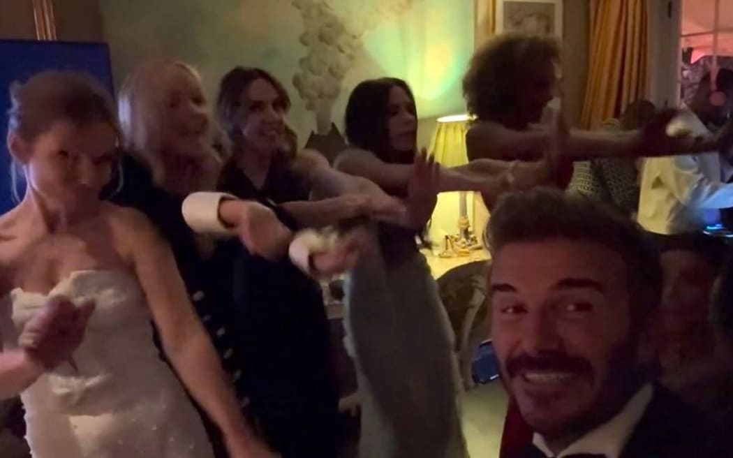 The Spice Girls at Victoria Beckham's 50th birthday celebrations in April 2024.
https://www.instagram.com/p/C6AWKeaoENX/?hl=en
Emma Bunton (Baby Spice), Victoria Adams (Posh Spice), Melanie Brown (Scary Spice), Geri Halliwell (Ginger Spice) and Melanie Chisholm (Sporty Spice)