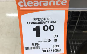 Countdown's Northcote supermarket was selling Riverstone Chardonnay for just $1 on Friday.