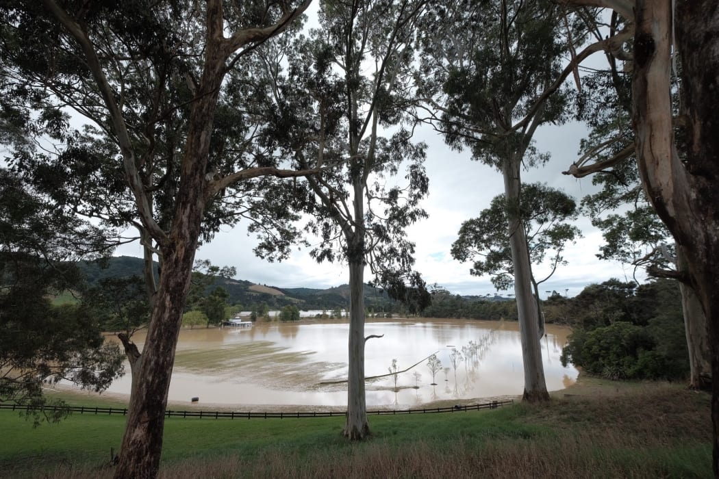 Flooding at the Clevedon polo club.