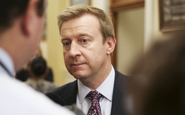 14062016 Photo: RNZ/Rebekah Parsons-King. Jonathan Coleman, caucus run.