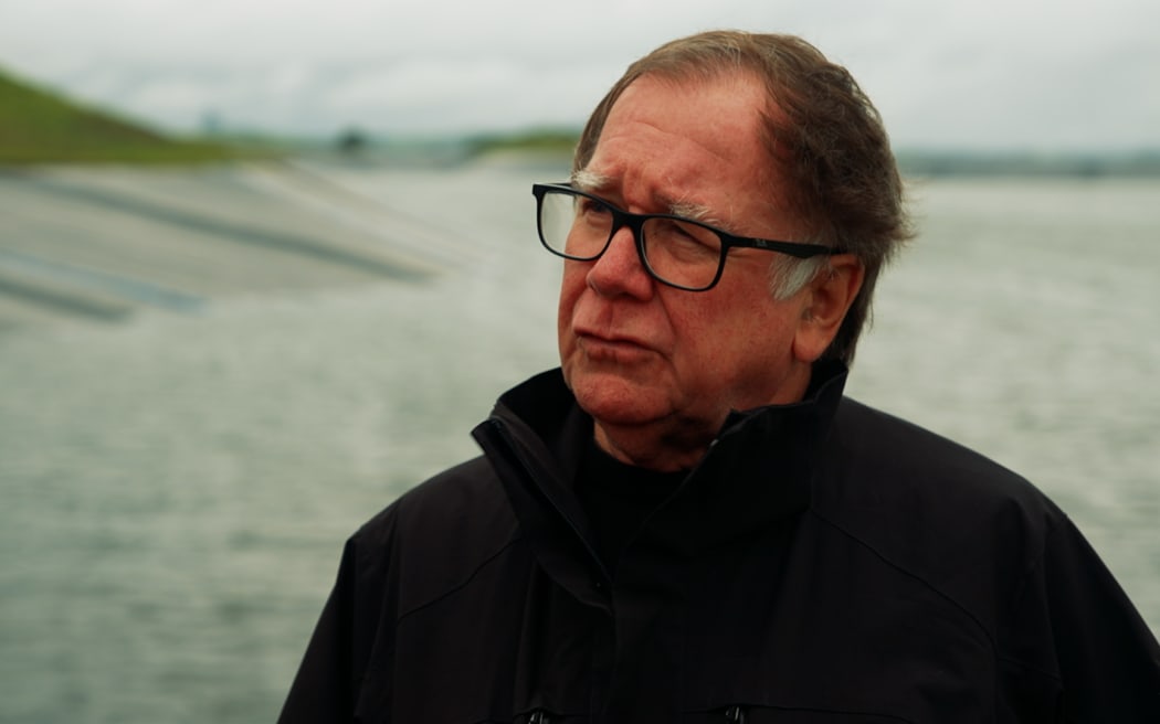 Te Tai Tokerau Water Trust chairman Murray McCully at the newly completed Te Waihekeora Reservoir south of Dargaville.