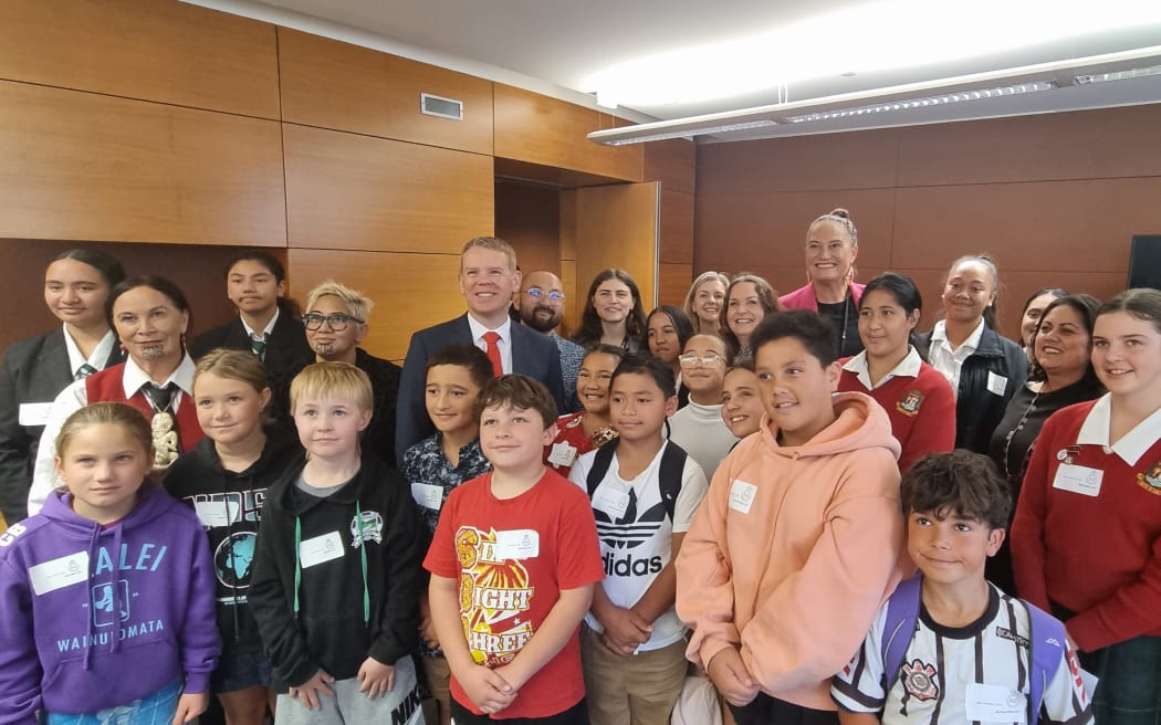 School children at Parliament to urge the government not to make any cuts or changes to the free school lunches programme.