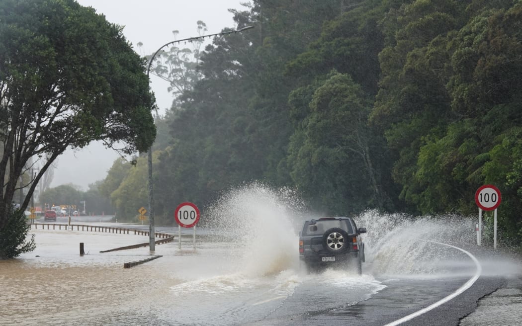 Flooding on State Highway 10 at Kāeo during Cyclone Tam earlier this month.