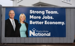 The first National billboard for the 2020 election is on the corner of Carlyle and Faraday streets in central Napier