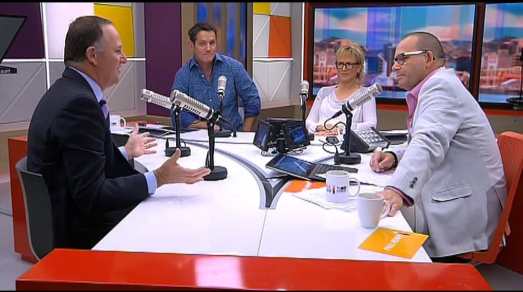 Picture of John Key on the Paul Henry Show last Tuesday re-stating his preference for a fern flag.