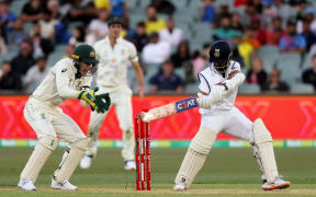 Ajinkya Rahane of India batting against Australia 2020.