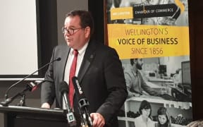 Grant Robertson speaking to the Wellington Chamber of Commerce.