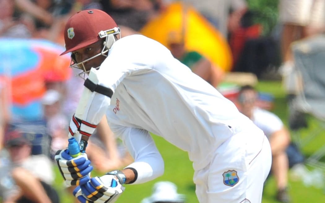 Marlon Samuels of West Indies batting.