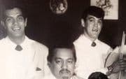 The Maori Volcanics. From left to right Nuki Waaka, Tui Teka, Mahora Waaka, Hector Epae and Johnny Nelson, with Gilbert Smith at back.
