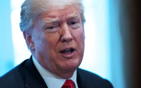 US President Donald Trump speaks on steel and aluminum tariffs during a meeting with industry leaders in the Cabinet Room of the White House.