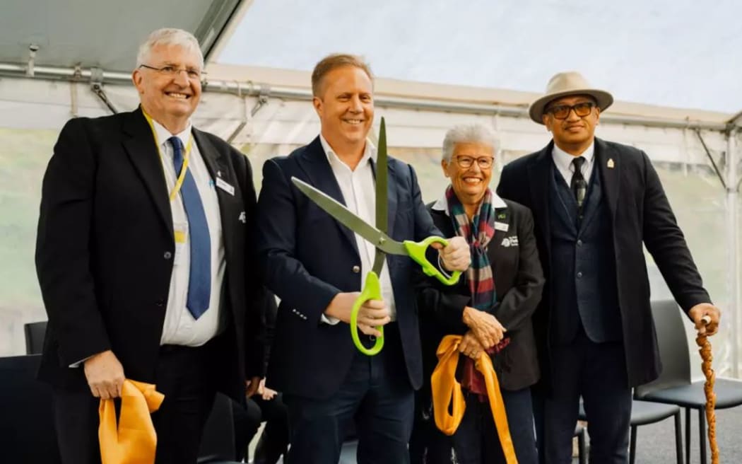 National Fieldays Society CEO Peter Nation, left, with Agriculture Minister Todd McClay opened the Fieldays event at Mystery Creek near Hamilton in June 2024.