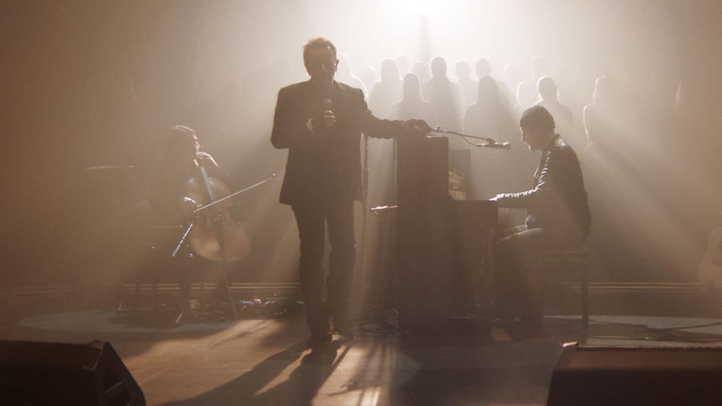Bono and The Edge performing in the documentary A Sort of Homecoming with Dave Letterman