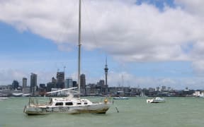 An abandoned boat in the Waitemata harbour