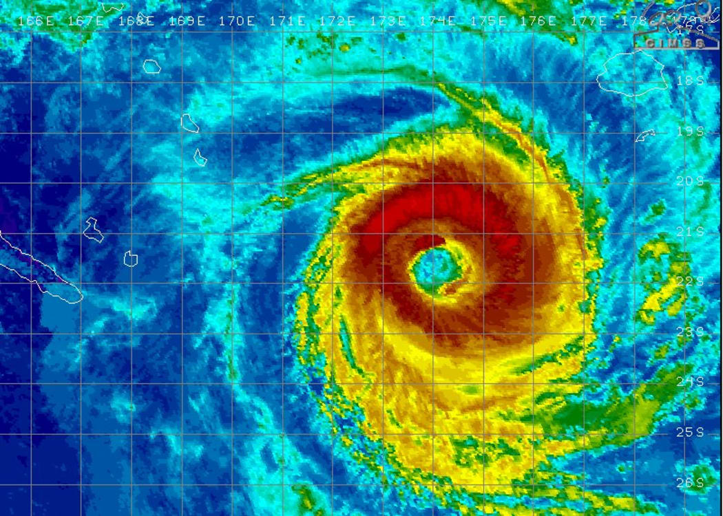 Cyclone Gita's location on Thursday evening.