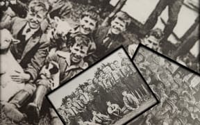 A selection of photos of the first Flock House cadets from Britain on display at the Bulls Museum.