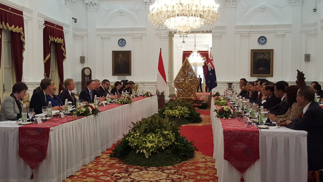 Formal talks between New Zealand and Indonesia during John Key's visit.